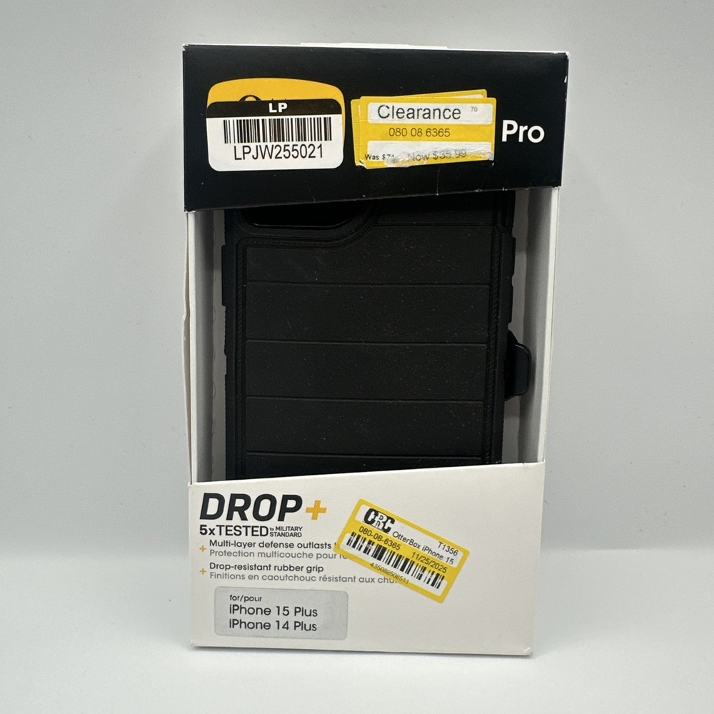 OtterBox Apple iPhone 15 Plus/iPhone 14 Plus Defender Pro Series Case - Black
